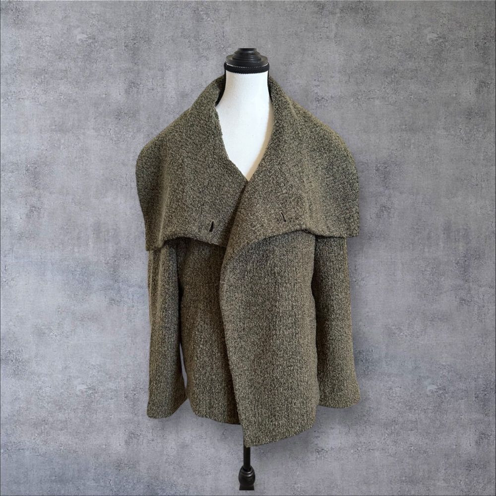 Lisa Rinna Collection Boucle Shawl Collar Jacket Color: Deep Olive Size M
